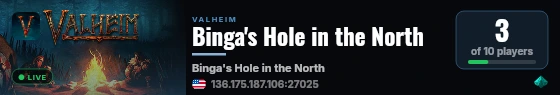 Binga's Hole in the North live status badge