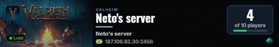 Neto's server live status badge