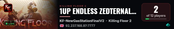 1UP ENDLESS ZEDTERNAL REBORN live status badge