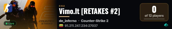 Vimo.lt [RETAKES #2] live status badge