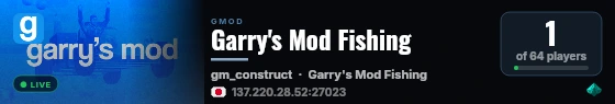Garry's Mod Fishing live status badge