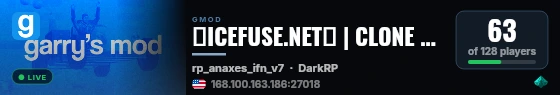 🔴ICEFUSE.NET🔴 | CLONE WARS | MAIN SERVER | UPDATE | live status badge