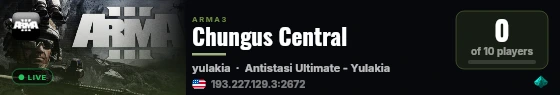Chungus Central live status badge
