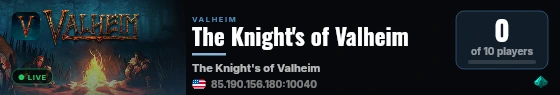 The Knight's of Valheim live status badge