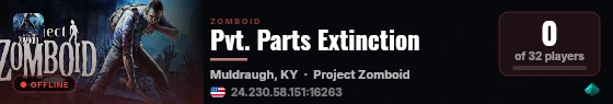 Pvt. Parts Extinction live status badge