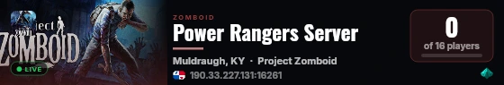 Power Rangers Server live status badge