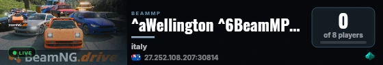 ^aWellington ^6BeamMP ^1New Zealand live status badge
