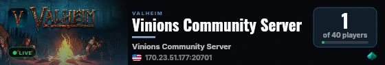 Vinions Community Server live status badge