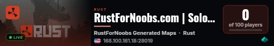 RustForNoobs.com | Solo/Duo | Softcore Monthly | No BP Wipe | E live status badge