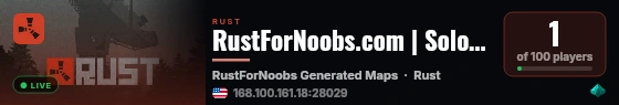 RustForNoobs.com | Solo/Duo/Trio | Softcore Monthly | No BP Wip live status badge