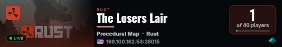 The Losers Lair live status badge