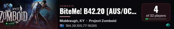 BiteMe! B42.20 [AUS/OCE/PVE] Softcore Server #1 live status badge