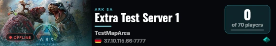 Extra Test Server 1 live status badge