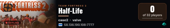 Half-Life live status badge