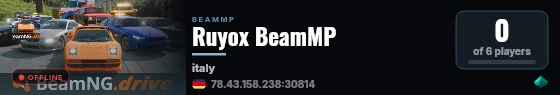 Ruyox BeamMP live status badge