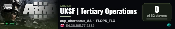 UKSF | Tertiary Operations live status badge