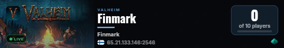 Finmark live status badge