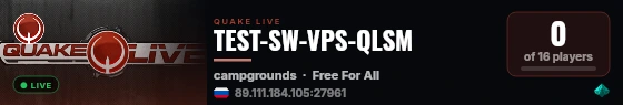 TEST-SW-VPS-QLSM live status badge