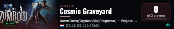 Cosmic Graveyard live status badge
