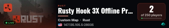 Rusty Hook 3X Offline Protections live status badge