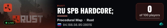 RU SPB HARDCORE; live status badge