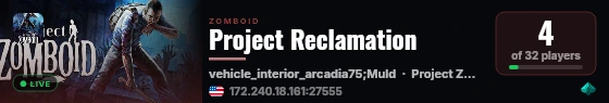 Project Reclamation live status badge