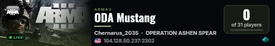 ODA Mustang live status badge