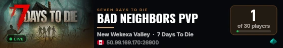 BAD NEIGHBORS PVP live status badge