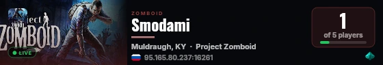 Smodami live status badge