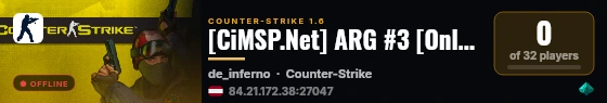 [CiMSP.Net] ARG #3 [Only de_Inferno] by cimsp.com live status badge