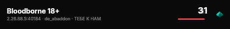 Bloodborne 18+ live status badge