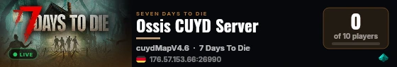 Ossis CUYD Server live status badge