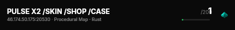 PULSE X2 /SKIN /SHOP /CASE live status badge