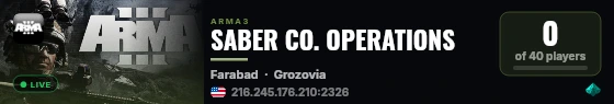 SABER CO. OPERATIONS live status badge