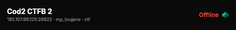 Cod2 CTFB 2 live status badge