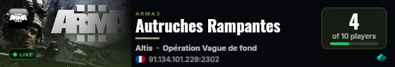 Autruches Rampantes live status badge