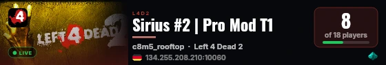 Sirius #2 | Pro Mod T1 live status badge