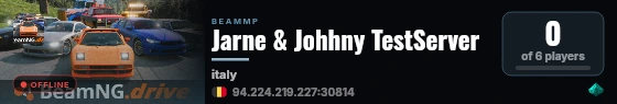 Jarne & Johhny TestServer live status badge