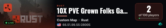 10X PVE Grown Folks Gaming live status badge