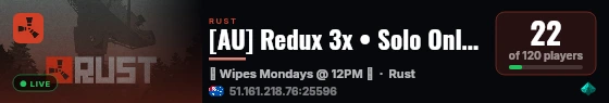 [AU] Redux 3x • Solo Only • Weekly live status badge