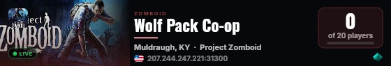 Wolf Pack Co-op live status badge