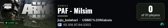 PAF - Milsim live status badge