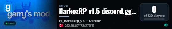 NarkozRP v1.5 discord.gg/narkozrp live status badge