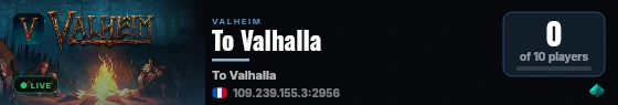 To Valhalla live status badge