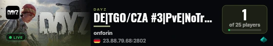 DE|TGO/CZA #3|PvE|NoTrader|LBMaster|Events|AI/AIConvoy| live status badge