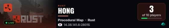 HONG live status badge