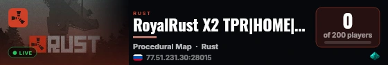 RoyalRust X2 TPR|HOME|NOLIMIT Wipe 26.06 live status badge