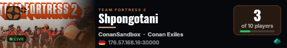 Shpongotani live status badge