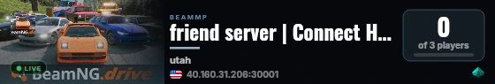 friend server | Connect Hosting live status badge