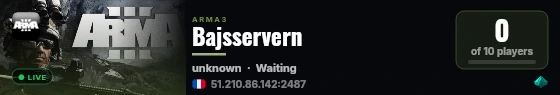 Bajsservern live status badge